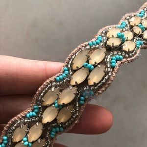 Altar’d State Adjustable Beaded Sash - Turqoise